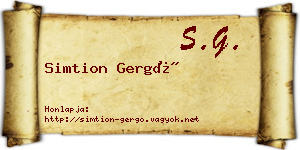 Simtion Gergő névjegykártya